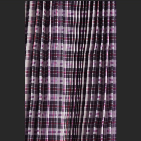 Chopova Lowena Catherine Mixed Plaid Pleated Carabiner Midi Skirt, size L NWT - Picture 7 of 10